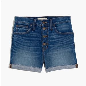 Madewell High-Rise Shorts Burke Wash Button-Front